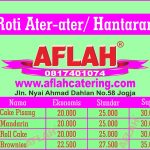 daftar harga roti ater-ater hantaran jogja dari aflah catering