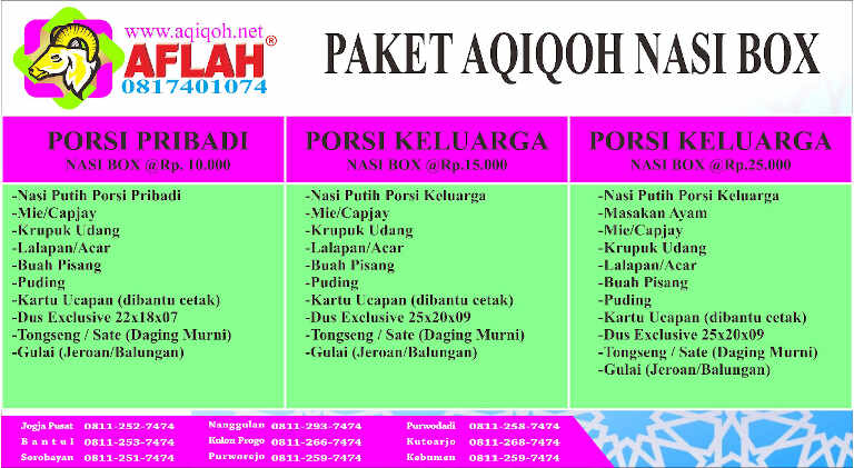 paket nasi aqiqah jogja bantul sleman gunungkidul purworejo kebumen